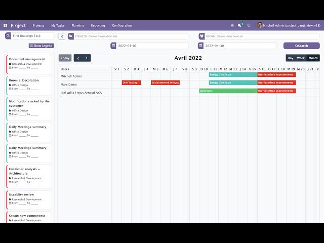 Odoo Project Gantt View