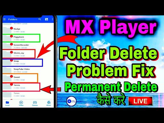 Mx Player के Folders Delete नही होता है तो कैसे Permanent Delete करे 2021|| Mx Player Delete Folder|