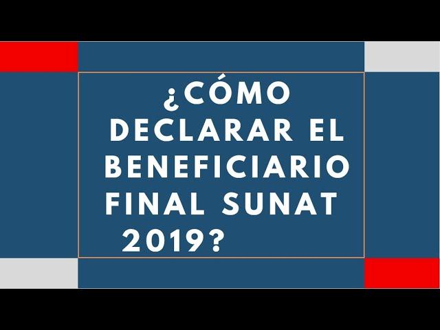 ¿como declarar el BENEFICIARIO FINAL SUNAT 2019?, -FORMULARIO 3800