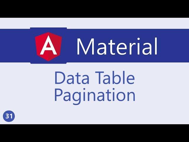 Angular Material Tutorial - 31 - Data table Pagination