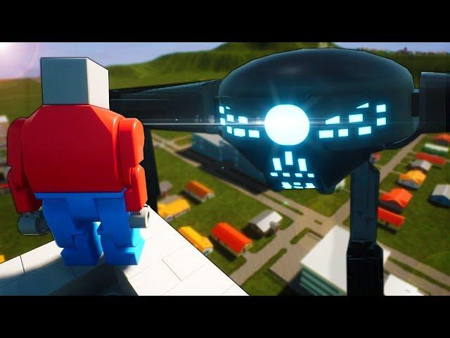 ALIEN TRIPOD INVASION SURVIVAL! - Brick Rigs Lego Survival Multiplayer Gameplay