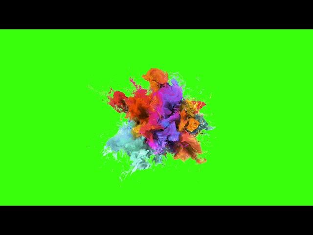 Green screen Colorful explosion, paints, colored smoke, fluid art Animation Footage Download | №172