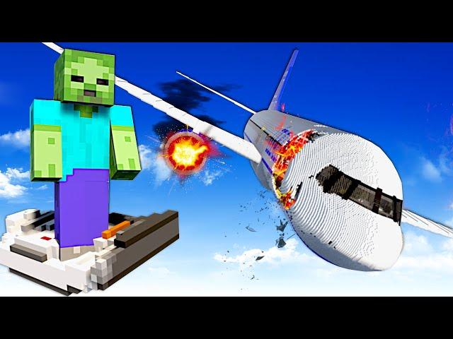 MINECRAFT ZOMBIE CAUSES PLANE CRASH! (Teardown)