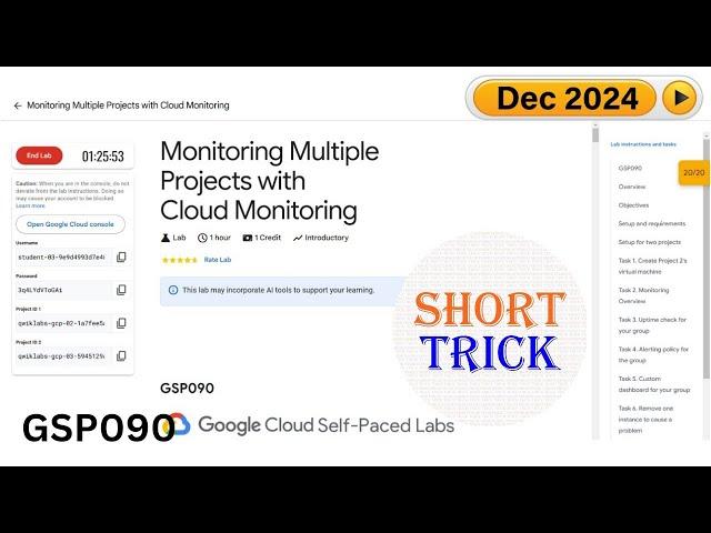 Monitoring Multiple Projects with Cloud Monitoring | #GSP090 | #qwiklabs | #arcade