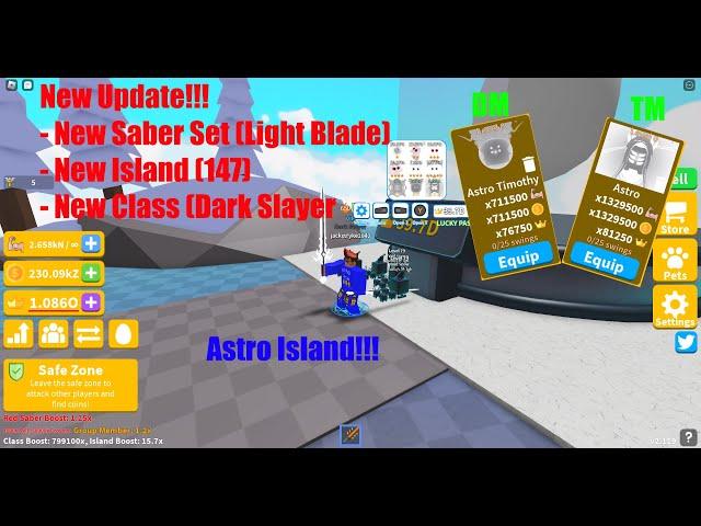 Saber Simulator - NEW UPDATE (New Class, New Saber Set, New Island!!!)