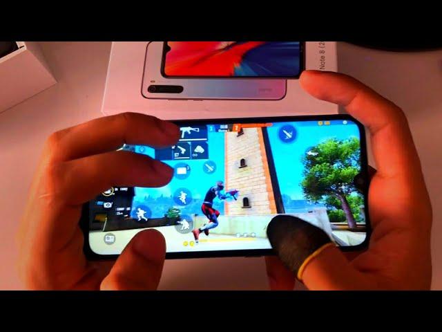 Redmi Note 8 free fire gameplay handcam 5 dedos display 60hz