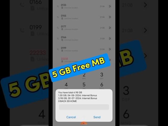 5 GB Free MB .5 GB Free internet All sim #free #freemb #banglalink #smartphone #simcard