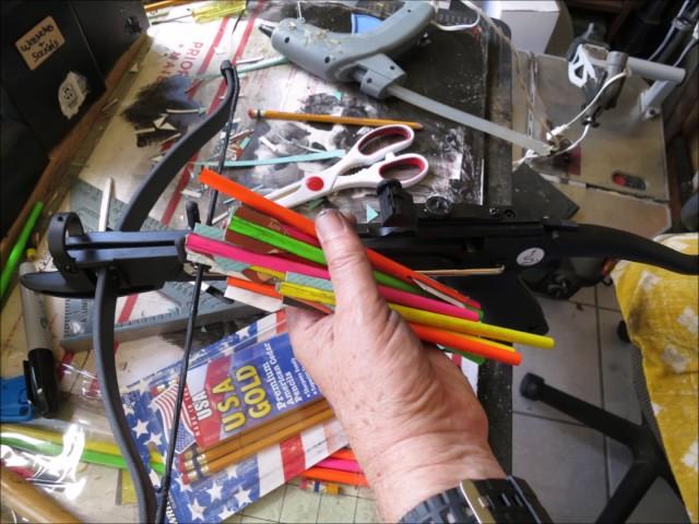 DIY make 12 cobra pistol crossbow arrows from pencils for $1