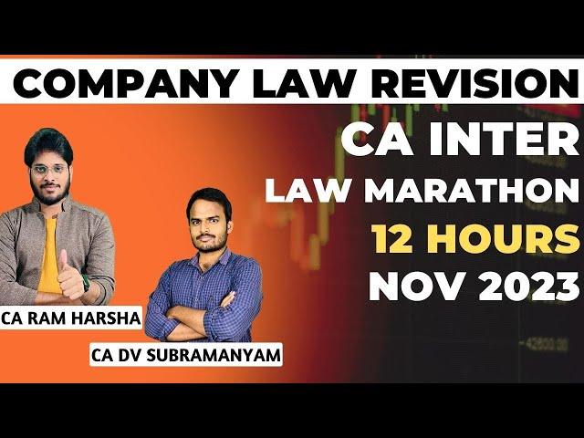 COMPANY LAW MARATHON | CA INTER | NOV 2023 EXAMS  | ENGLISH