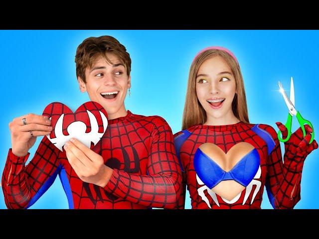 Rich vs Poor Supergirl Has a Crush on a Popular Spiderman | Good vs Bad Superhero