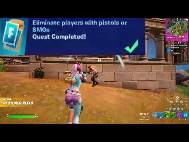 Eliminate players with pistols or SMGs Fortnite