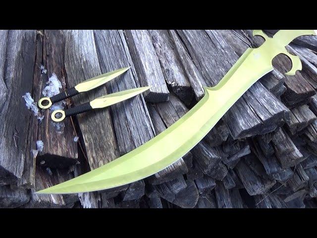 Scimitar Machete (Snake Eye Ninja Sword) And Throwing Bad Kunai Knives - $30