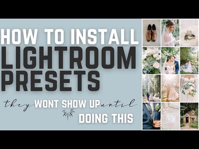 Lightroom Preset Import Installation Instructions - Presets Not Showing Up After Import