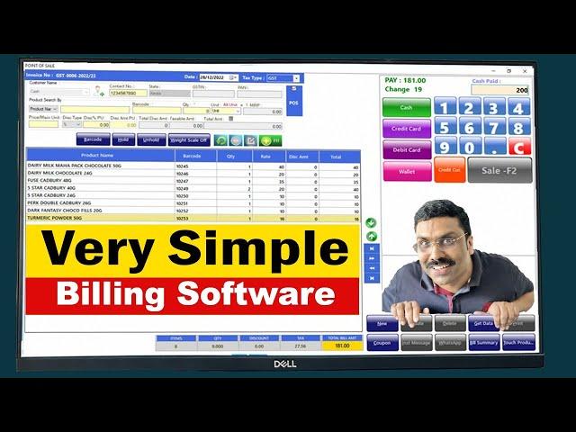 Very simple Retail Billing software Easy to Use- Raintech POS Billing software Billing Software