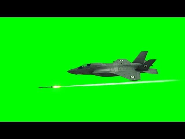 Greenscreen footage -  Jet fires missile