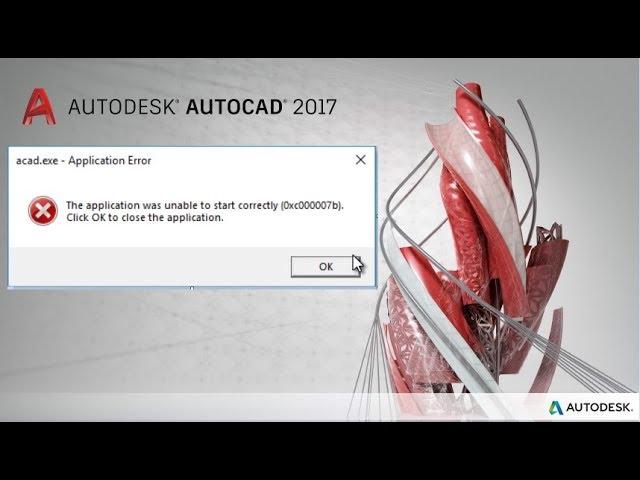 autocad.exe  was Unable to start Correctly