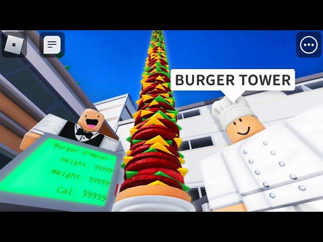 ️ADMIN️ GIANT BURGER TOWER in ROBLOX Cook Burgers (FUNNY MOMENTS)