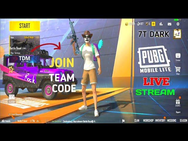 PUBG MOBILE LITE LIVE STREAM WITH TEAM CODE 