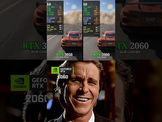 RTX 3050 vs RTX 2060 #gamingshorts #pcmemes #memes