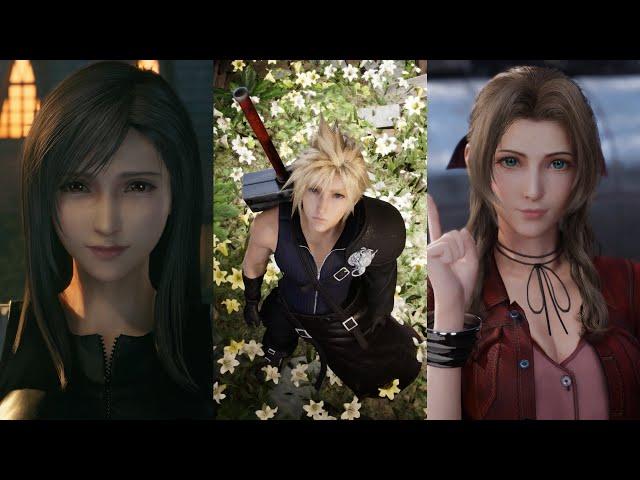 Advent Children Outfits for Cloud, Tifa, and Aerith | Final Fantasy VII Remake Gameplay with Mods