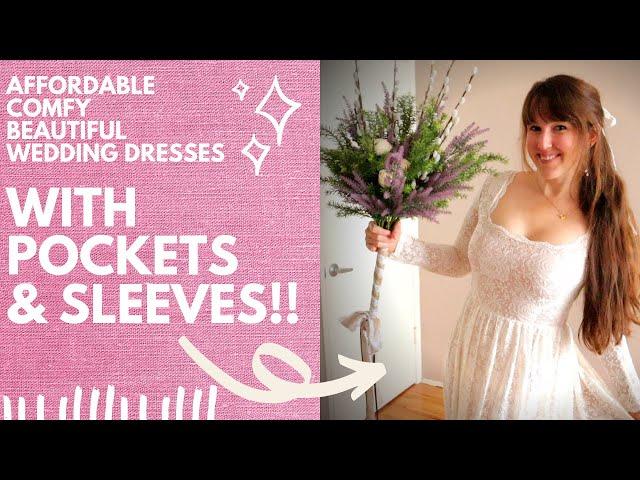 AFFORDABLE LACE WEDDING DRESS WITH SLEEVES Try-On | Vintage Inspired Dress | Blushfashion Review