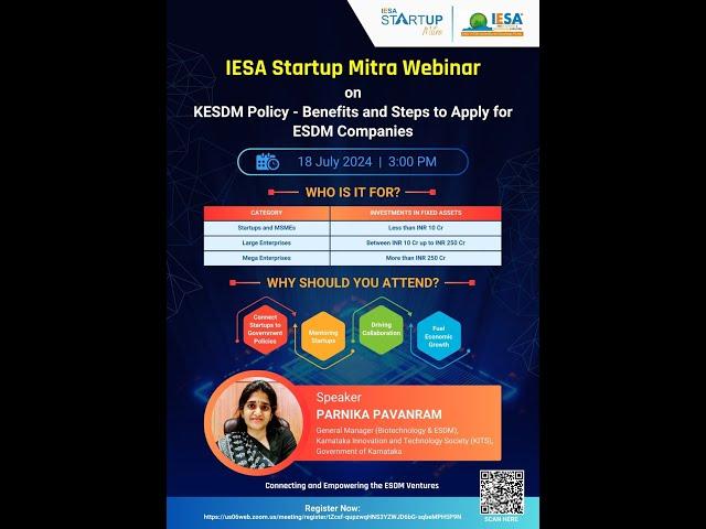 2024 07 18 15 00 35 IESA Startup Mitra Webinar on KESDM Policy Benefits and steps to apply for ESDM