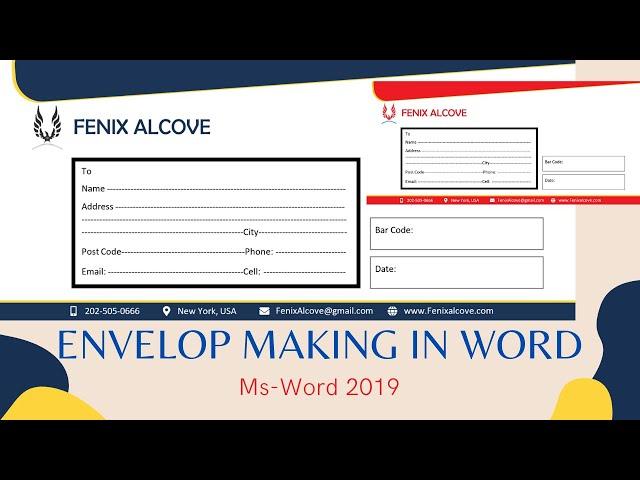 How to make Envelope in Microsoft word 2019 | Envelope Design in Ms. word