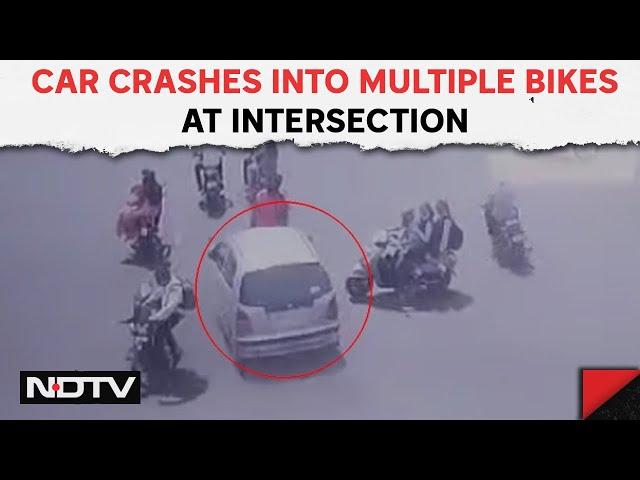 Kolhapur Accident Today | Car Crashes Into Multiple Bikes At Intersection In Maharashtra, 3 Dead