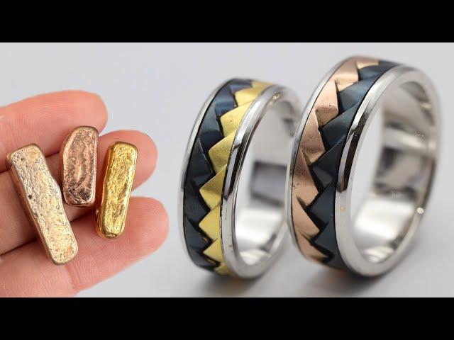 handmade 3 color wedding band - how to make wedding band