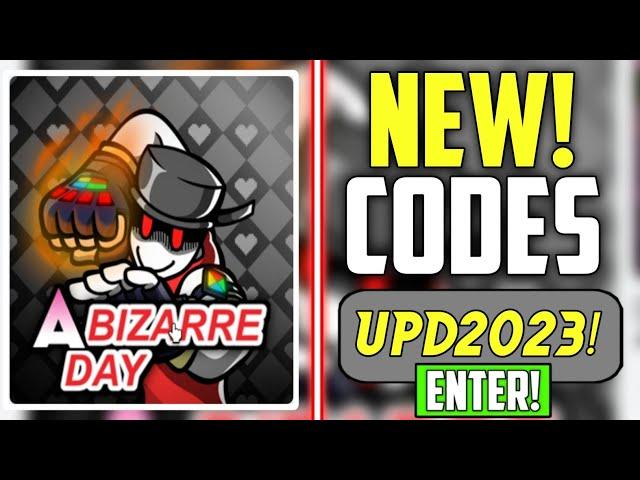 A BIZARRE DAY CODES 2023 || *NEW* WORKING CODES FOR A BIZARRE DAY 2023