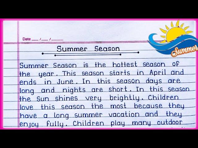 Essay on Summer Season in English || Summer Season essay in English || Summer Season ||