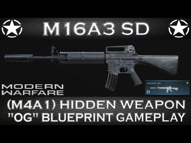 Modern Warfare M16A3 SD (M4A1) Hidden Weapon - "OG" Blueprint gameplay