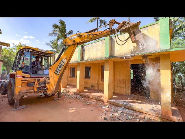 JCB 3DX Breaker Goes to Demolish Old School and pick up iron bars in Udangudi | jcb video