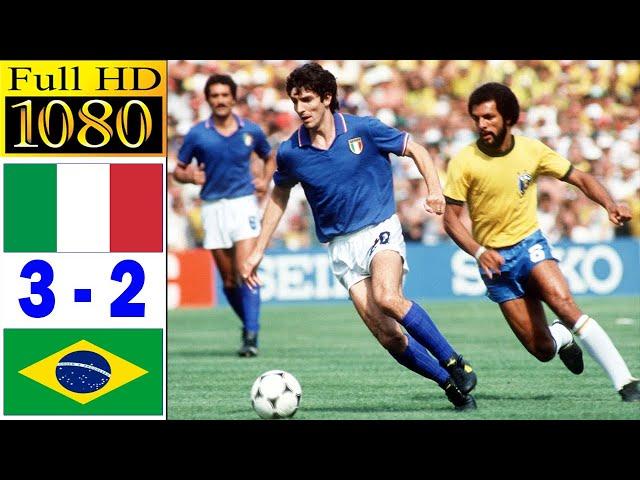 Italy - Brazil world cup 1982 | Full highlight | 1080p HD | Paolo Rossi | Falcão