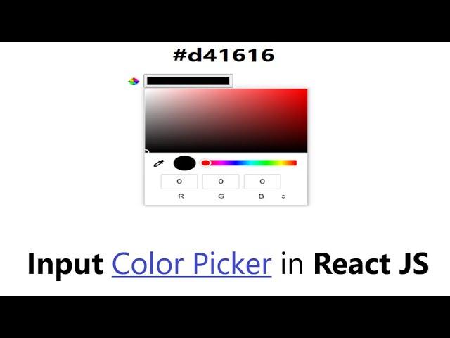 Input Color Picker and Get the Color Value in React JS || Color Picker || React JS