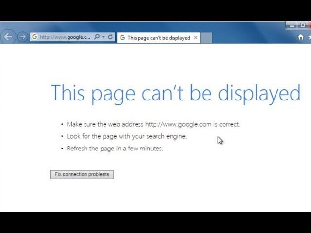 Fix This page can't be displayed error in IE Internet explorer