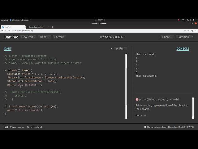 Dart Computer Programming for Intermediates:  08 Await for versus Listen