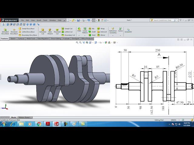 crankshaft design solidworks/ Vẽ trục khuỷu với solidworks 2015