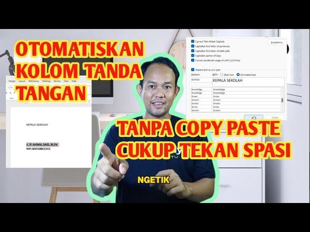 OTOMATISKAN Nama dan Jabatan Pada Kolom Tanda Tangan | Tips Kolom Ttd otomatis #tutorial #excel