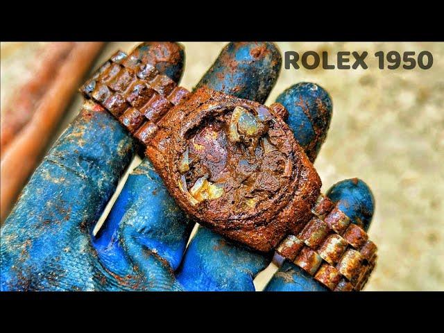 Full restoration of abandoned 1950 ROLEX mechanical watch
