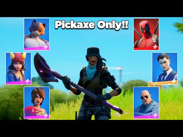 I Killed All Mythic Bosses Using Only A Pickaxe in Fortnite *IMPOSSIBLE*