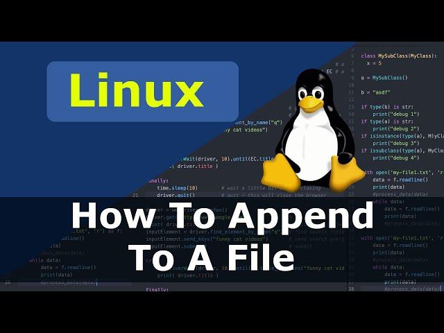 Linux How To Append To A File