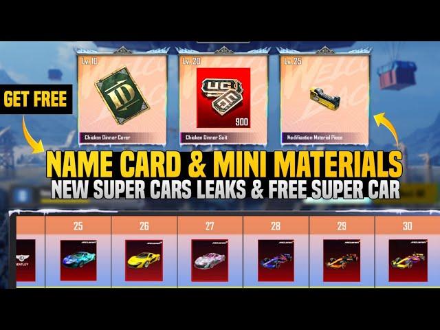 Get Free Rename Card | Free Materials & Free UC | Next Super Cars Leaks & Free Super Car | PUBGM