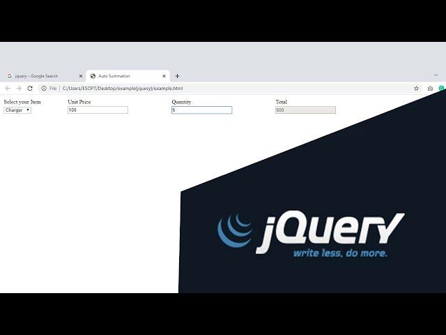 How to multiply two values without clicking a button | jQuery