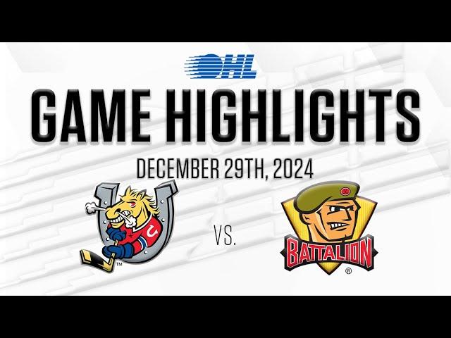 OHL Highlights: Barrie Colts @ North Bay Battalion Dec. 29, 2024