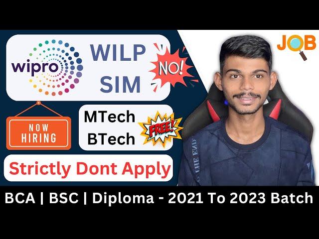 Wipro Mass Hiring 2023 | WILP & SIM | But Don't Apply