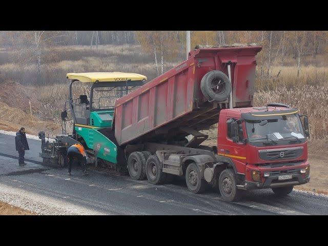 Asphalt paving 2015 part 2: Vögele Super 1600-2 and  Volvo FMX