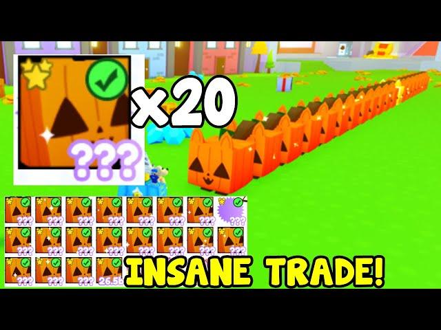 I Got Full Team Of Huge Pumpkin Cats! Insane Trade! - Pet Simulator X Roblox