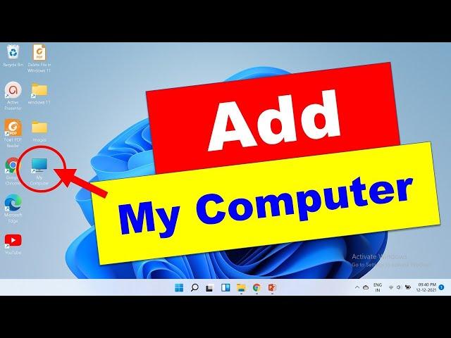 How to add "My Computer" Icon on Desktop in Windows 11