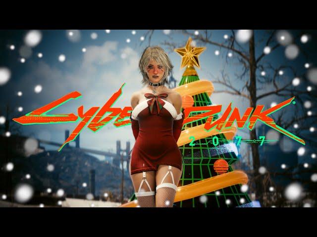 What Christmas looks like in Cyberpunk 2077..